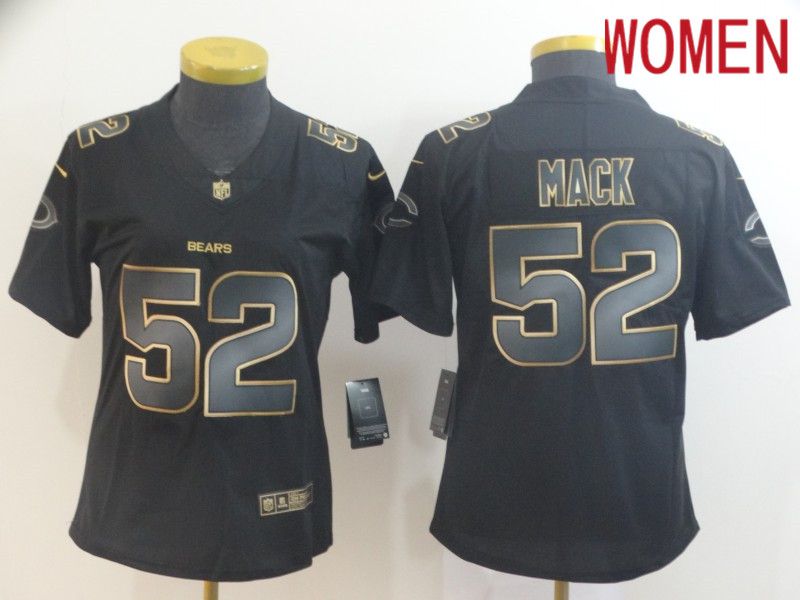 Women Chicago Bears #52 Mack Nike Vapor Limited Black Golden NFL Jerseys->new england patriots->NFL Jersey